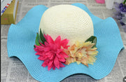 Women's Summer Big Brim Straw Flower Beach Hat