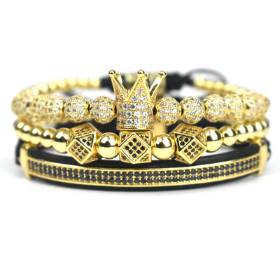King Crown Copper Charm Bracelet