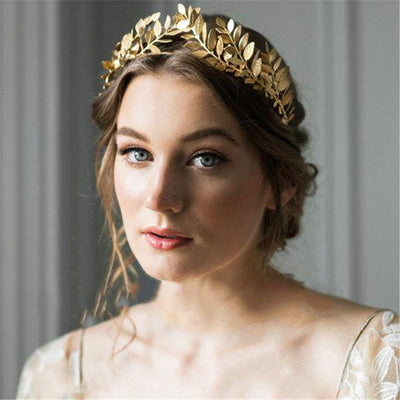 Retro Gold Leaf Wedding Roman Bride Headband