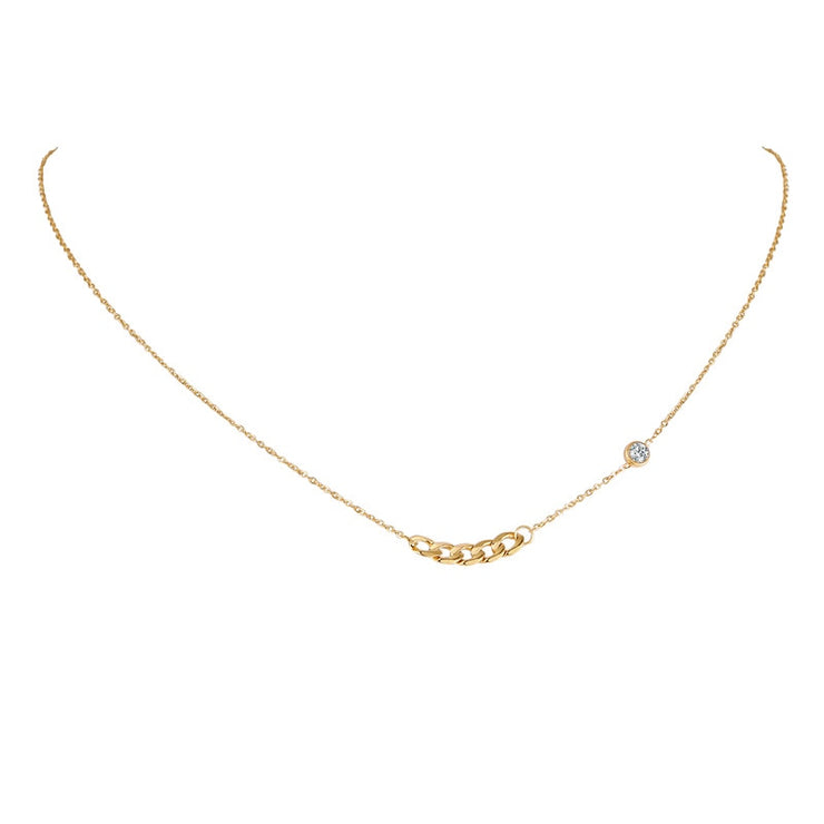 Sideway Dainty Pendant and Necklace for Women