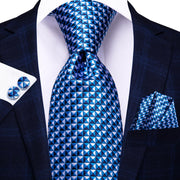 100% Silk Classic Tie with Pocket Square and Cufflinks Set