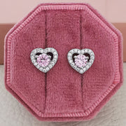 Heart-shaped Crystals Zircon Stud Earrings