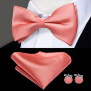 Butterfly Pre-Tied Bow Tie Pocket Square Cufflinks Suit Set