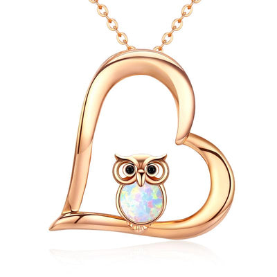 Heart Shape Owl Necklace