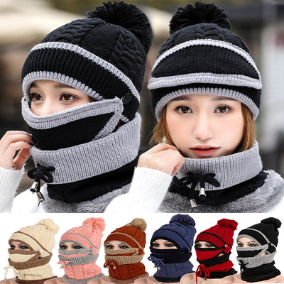 Knitted Beanie Hat Scarf Set