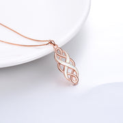 Sterling Silver Irish Celtic Knot Opal Pendant Necklace
