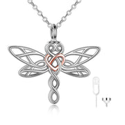 Sterling Silver Dargonfly Urn Necklace